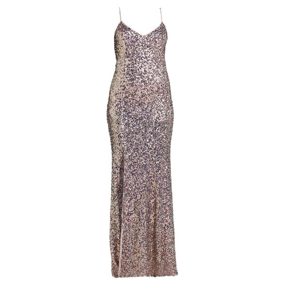 NWT Aniye By Sequin Gown Size 44 / 8 Gold Pink Maxi Slip Dress Evening Gown $500 - Picture 2 of 7